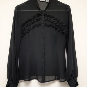 🌺SOLD🌺Worthington Ruffled Black Blouse